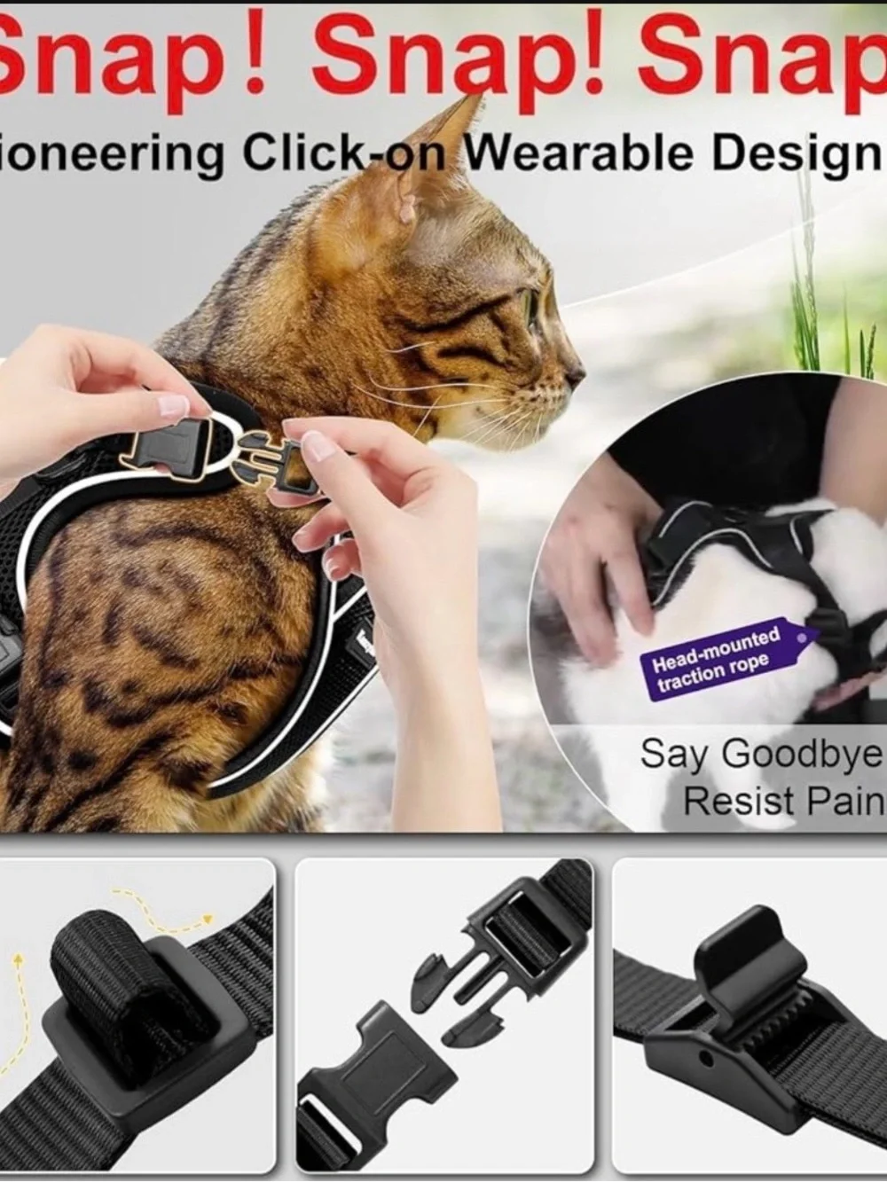 Cat Harness for Walking Breathable Comfortable Vest Easy to Wear Kitten Harness